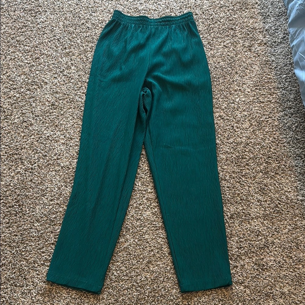 Kathie Lee Collection Teal Straight Leg Pants